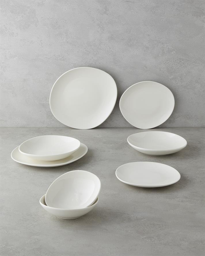 Shape Porselen Yemek Takımı 8 Parça 2 Kişilik Beyaz