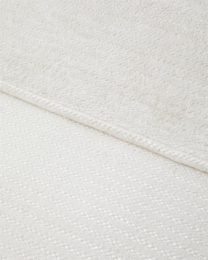 Shiny Lines Floşlu Supersoft Çift Kişilik Battaniye 200x220 cm Krem