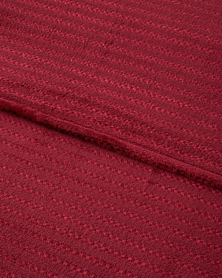 Shiny Lines Floşlu Supersoft Çift Kişilik Battaniye 200x220 cm Koyu Kırmızı