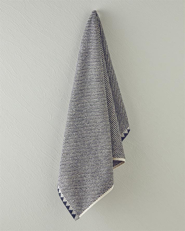 Sideline Pamuklu İpliği Boyalı Yüz Havlusu 50x80 cm Siyah-Açık Bej