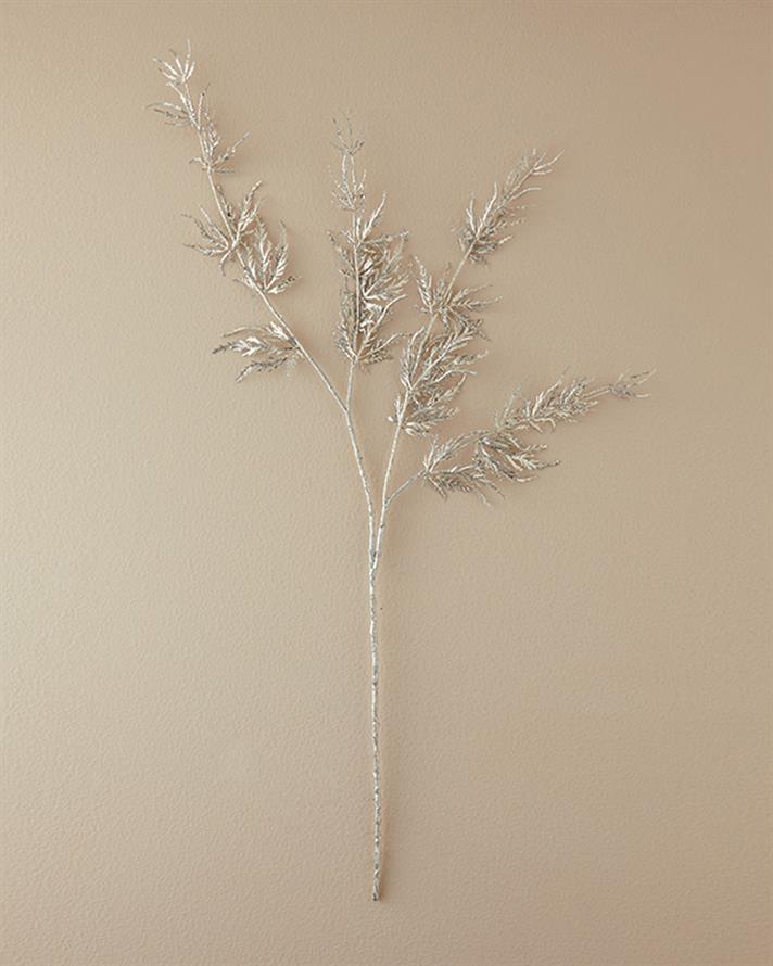 Silver Pine Stem Tek Dal Yapay Çiçek Beyaz