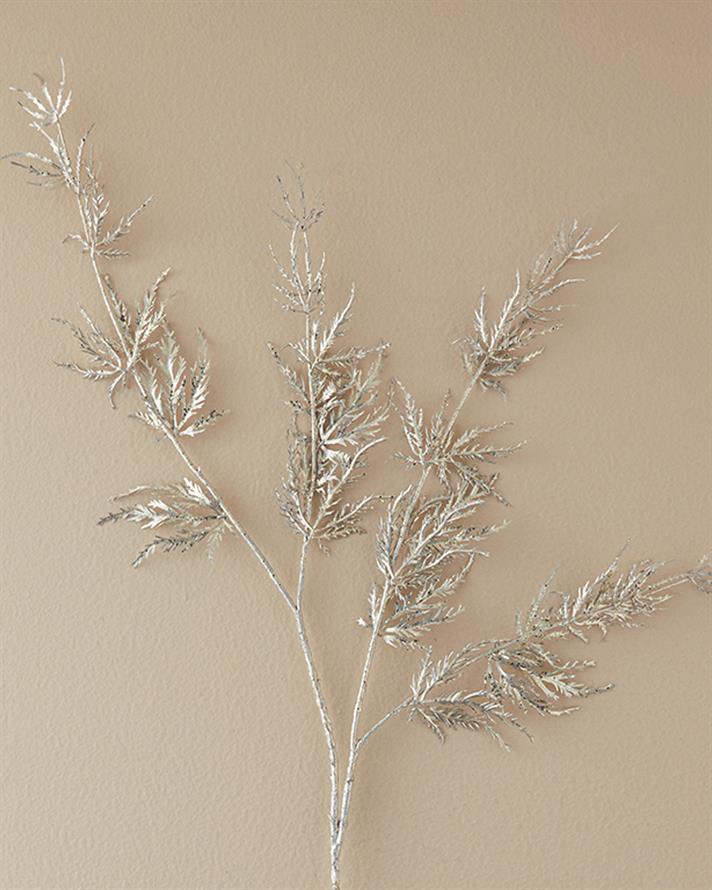 Silver Pine Stem Tek Dal Yapay Çiçek Beyaz