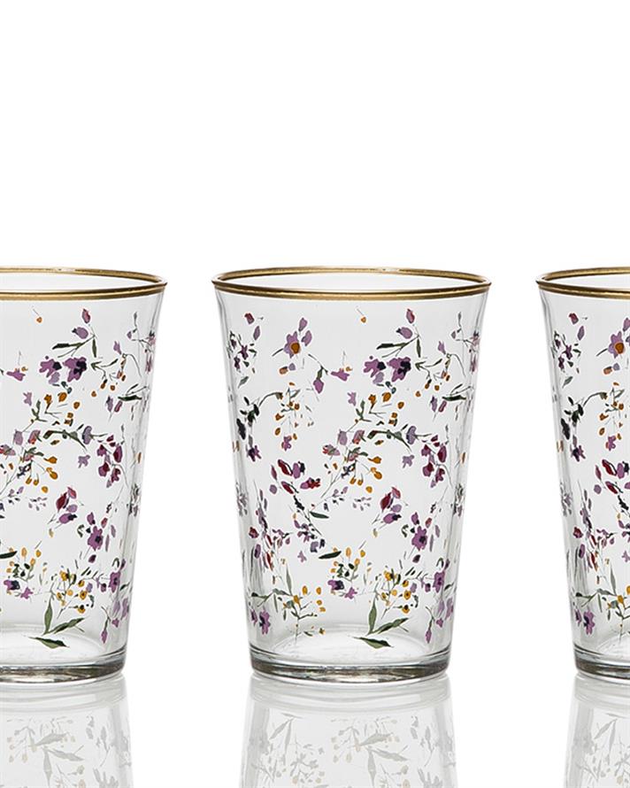 Simply 3lü Cam Meşrubat Bardağı 290 Ml Gold