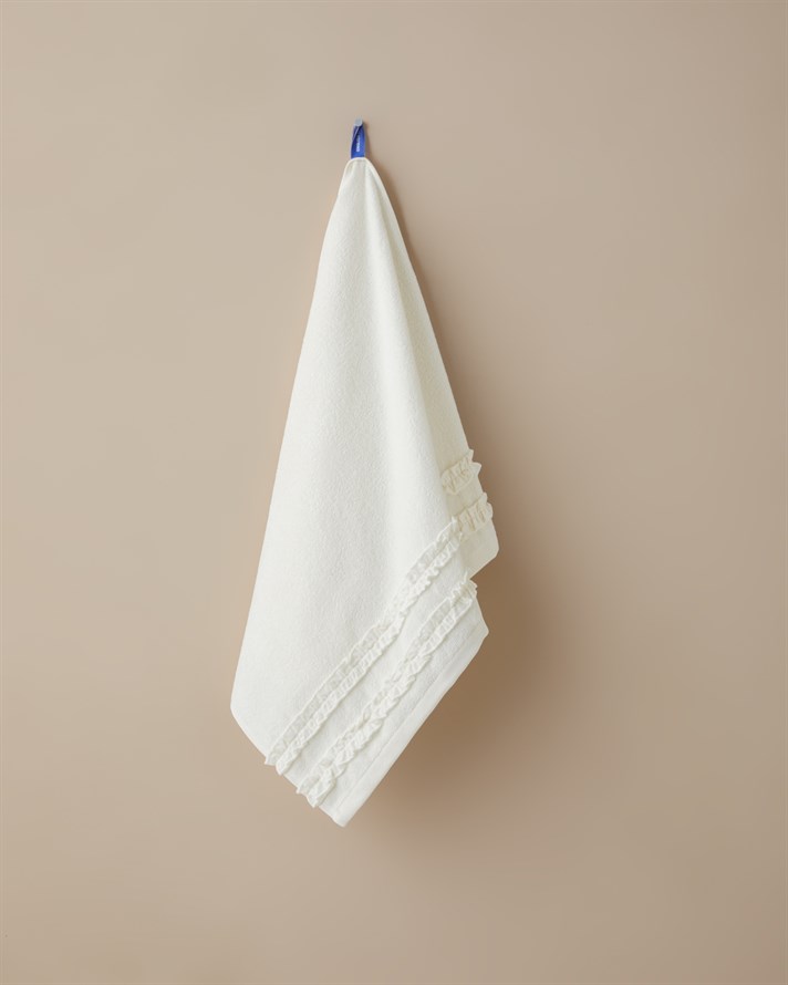 Soft Ruffle %100 Pamuk Yüz Havlusu 50x80 cm Fildişi