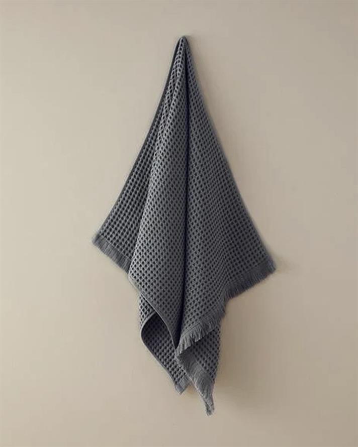 Sofya Pamuklu Waffle Banyo Havlusu 70x140 cm Antrasit