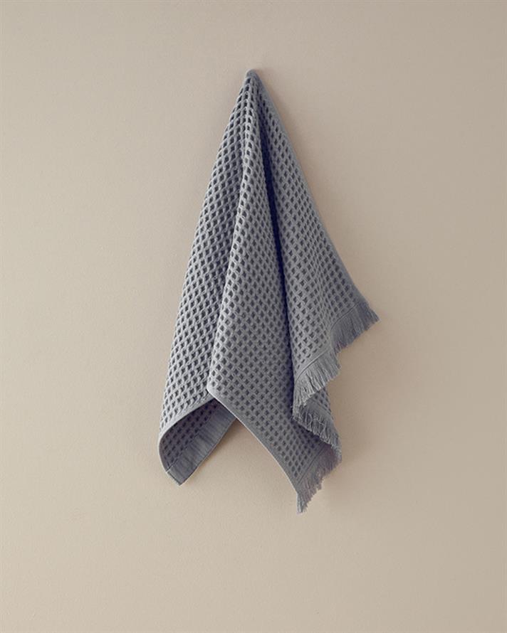 Sofya Pamuklu Waffle Yüz Havlusu 50x80 cm Gri