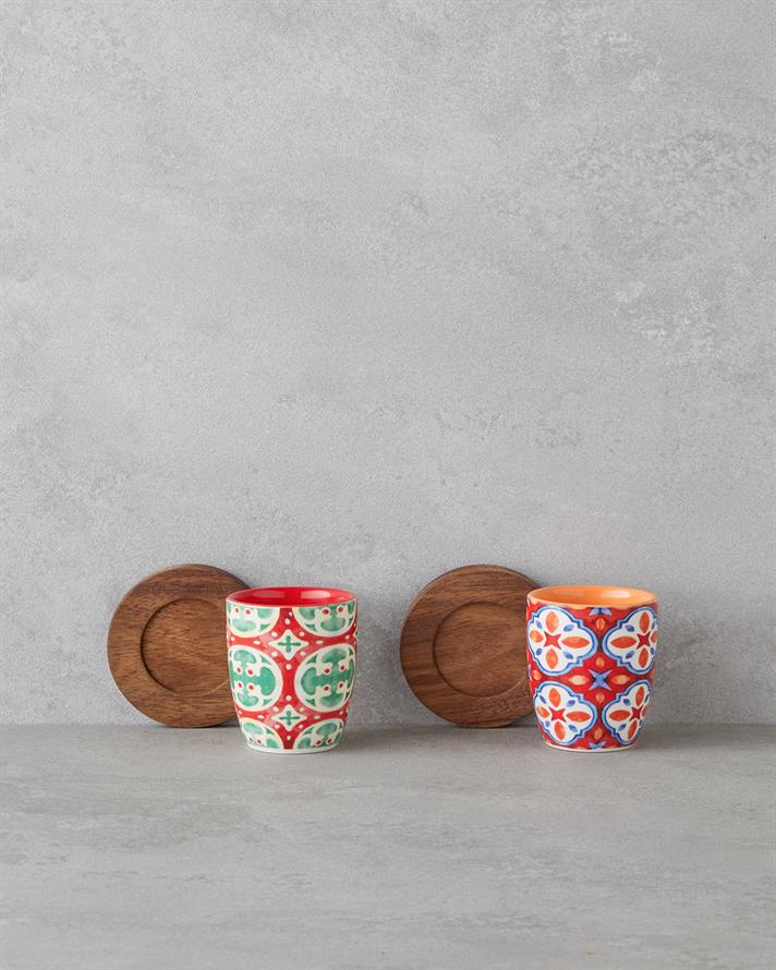 Sorrel Stoneware 8 Parça 4 Kişilik Fincan 70 ml Renkli