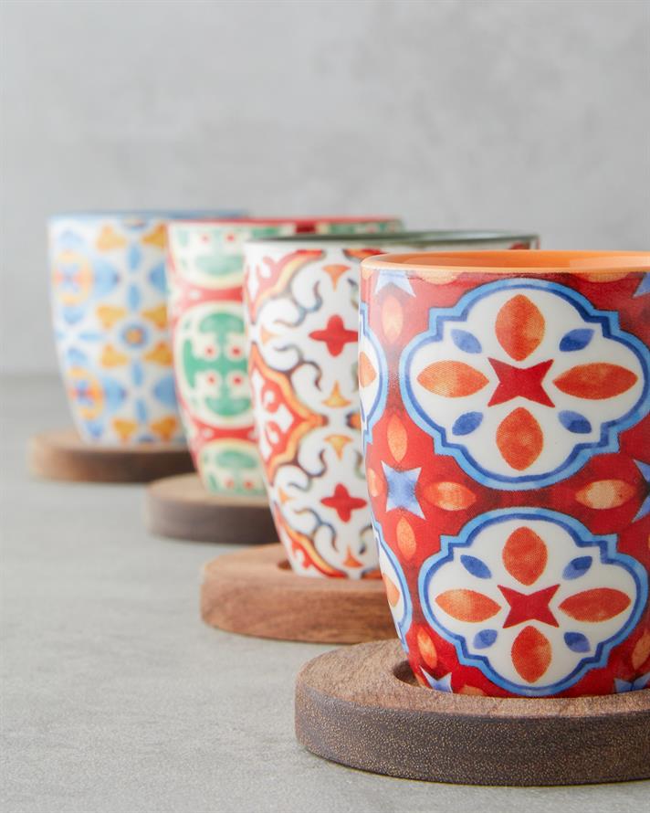 Sorrel Stoneware 8 Parça 4 Kişilik Fincan 70 ml Renkli