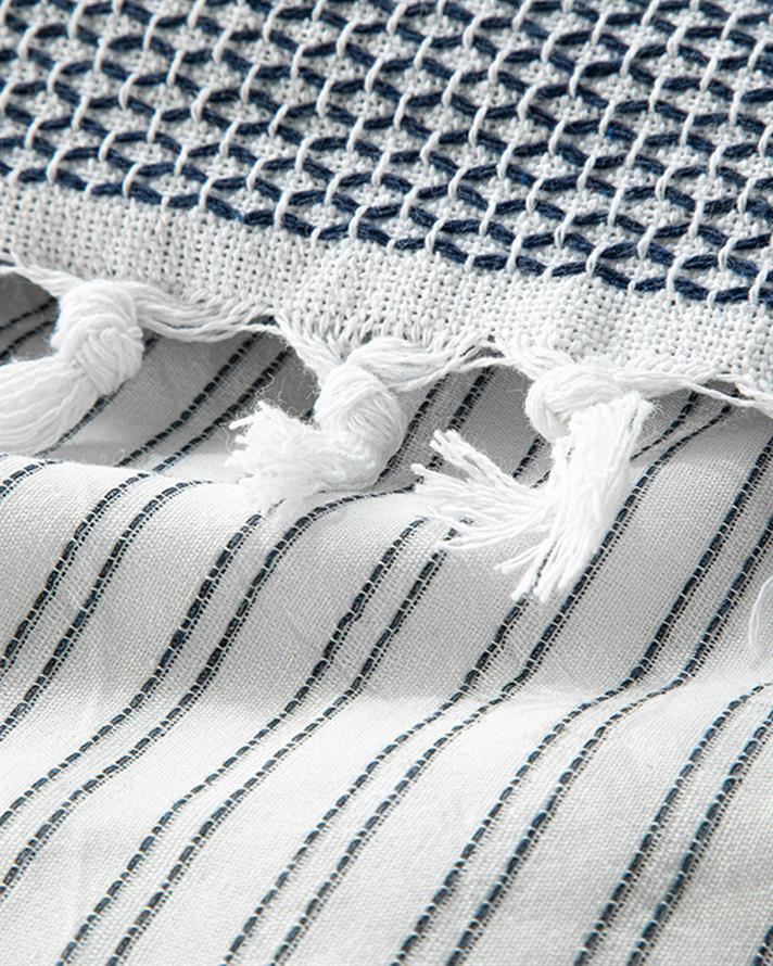 Stitch Line İpliği Boyalı King Size Nevresim Takımı Lacivert