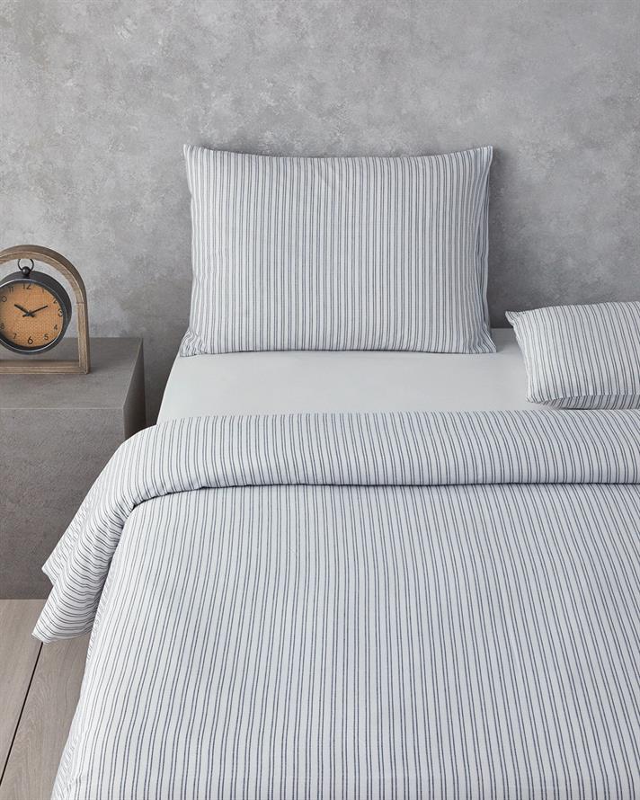 Stitch Line İpliği Boyalı Tek Kişilik Nevresim Takımı Lacivert