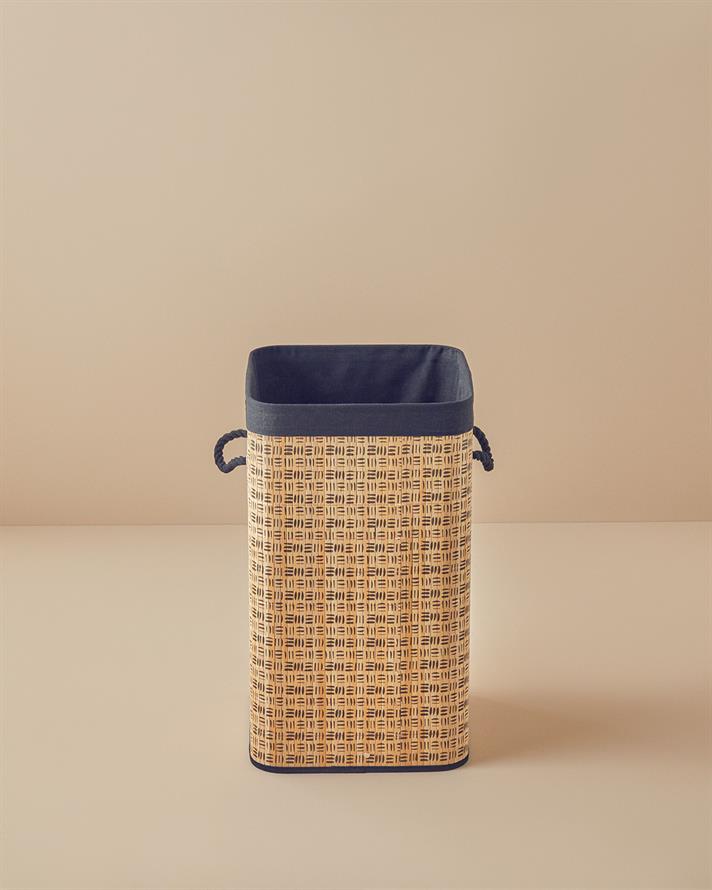 Stripy Bambu Çamaşır Sepeti Naturel