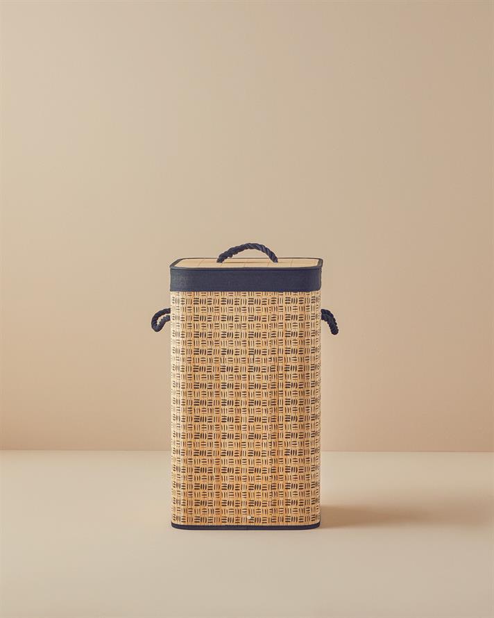 Stripy Bambu Çamaşır Sepeti Naturel