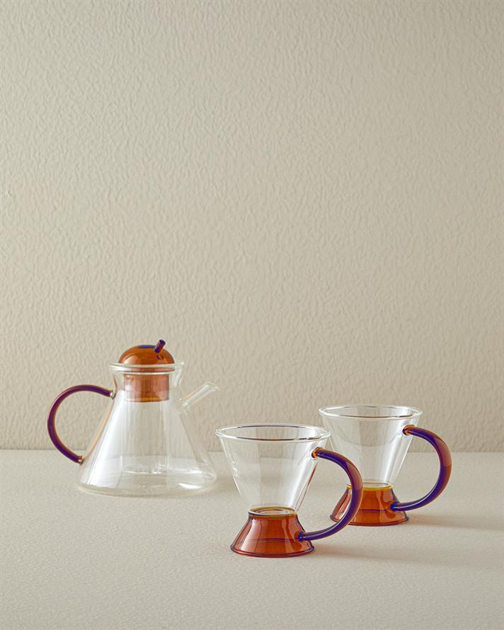 Tasty Borosilikat Cam 2li Kupa 190 ml Amber
