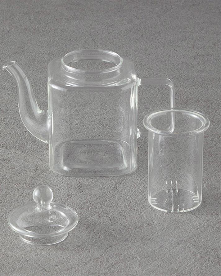 Toba Borosilikat Süzgeçli Demlik 380 ml Şeffaf