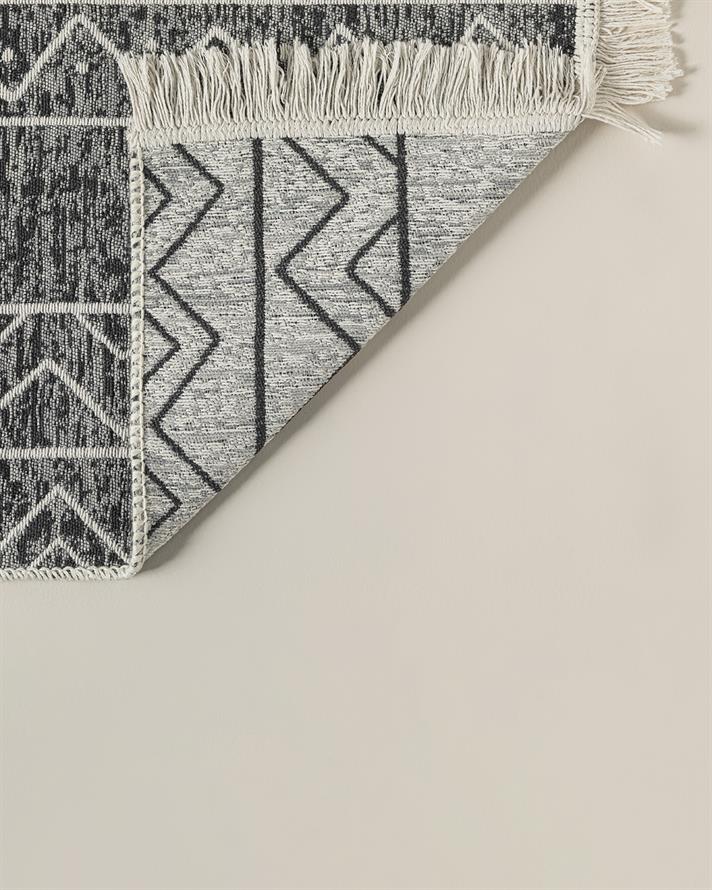 Trendy Tiles Dokuma Kilim Gri-Beyaz