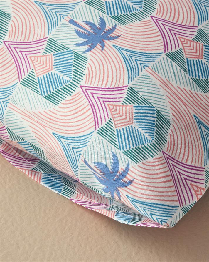 Tropical Palm 2Li Yastık Kılıfı Mavi