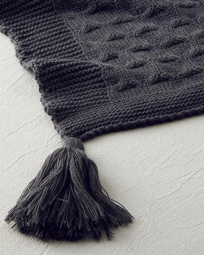 Velvety Triko Koltuk Şalı Antrasit