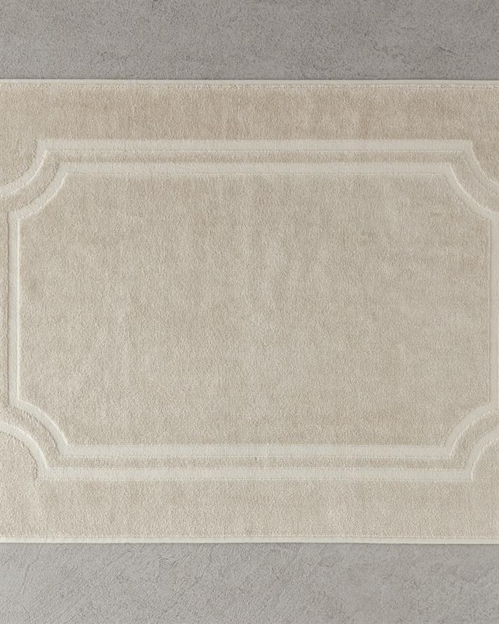 Viola Pamuklu Kadife Jakarlı Ayak Havlusu 50x70 cm Bej
