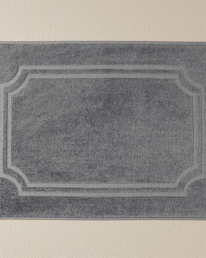 Viola Pamuklu Kadife Jakarlı Ayak Havlusu 50x70 cm Antrasit
