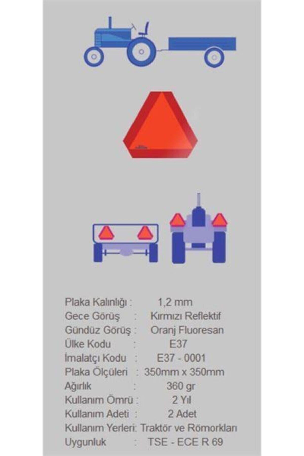 Traktor Ucgen Romork Reflektoru Onaylı