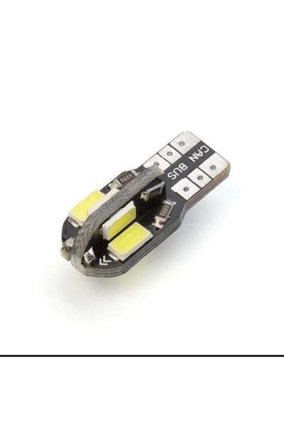T10 Led Metal Ultra W5w 8 Ledli Beyaz Park Tavan Plaka Ampülü 2adet