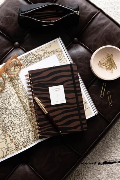 Spiralli Süresiz Planlayıcı Ajanda Kahverengi Zebra- 15x21