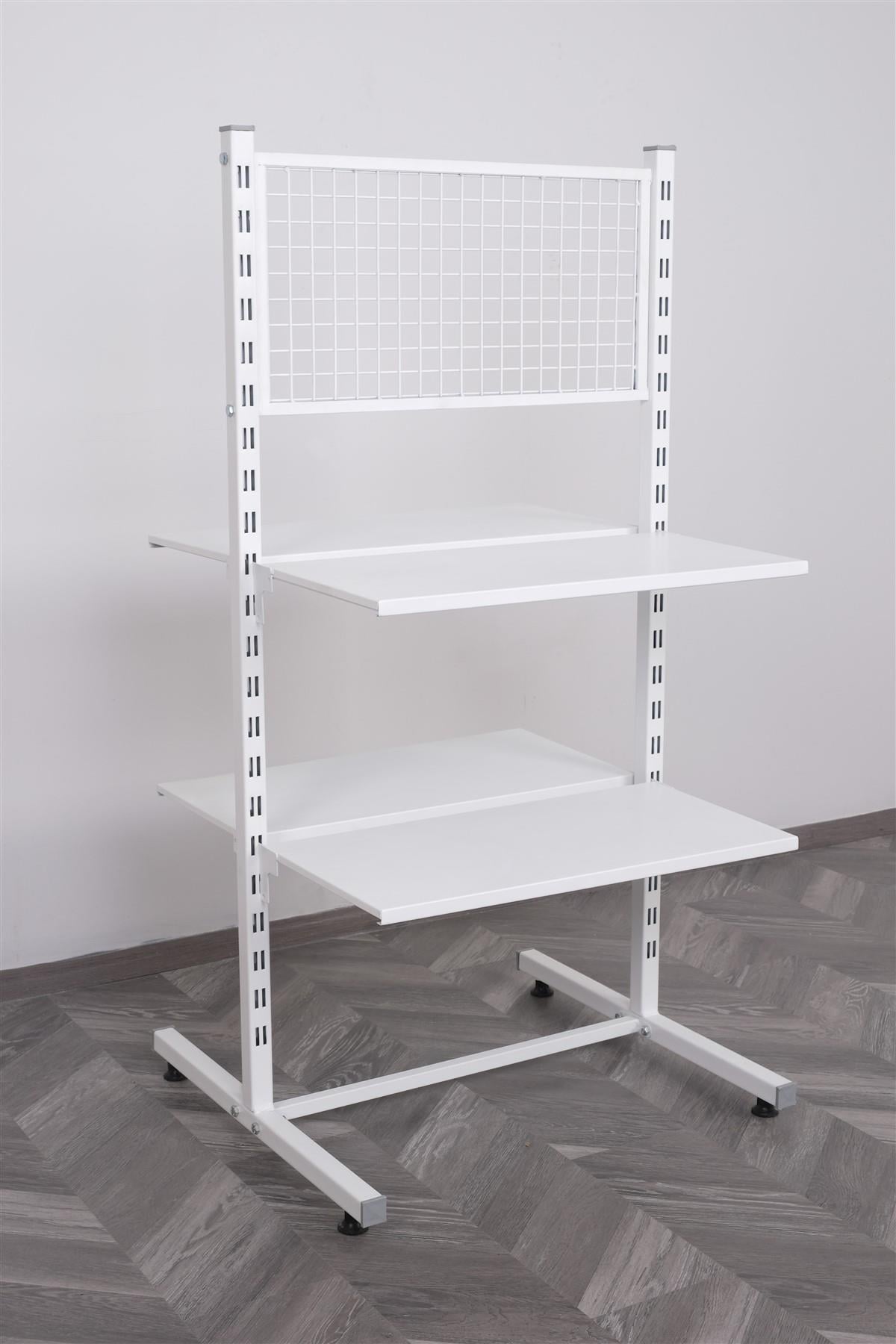 Eczane Teşhir Raf Sistemi Çift Yönlü Beyaz 