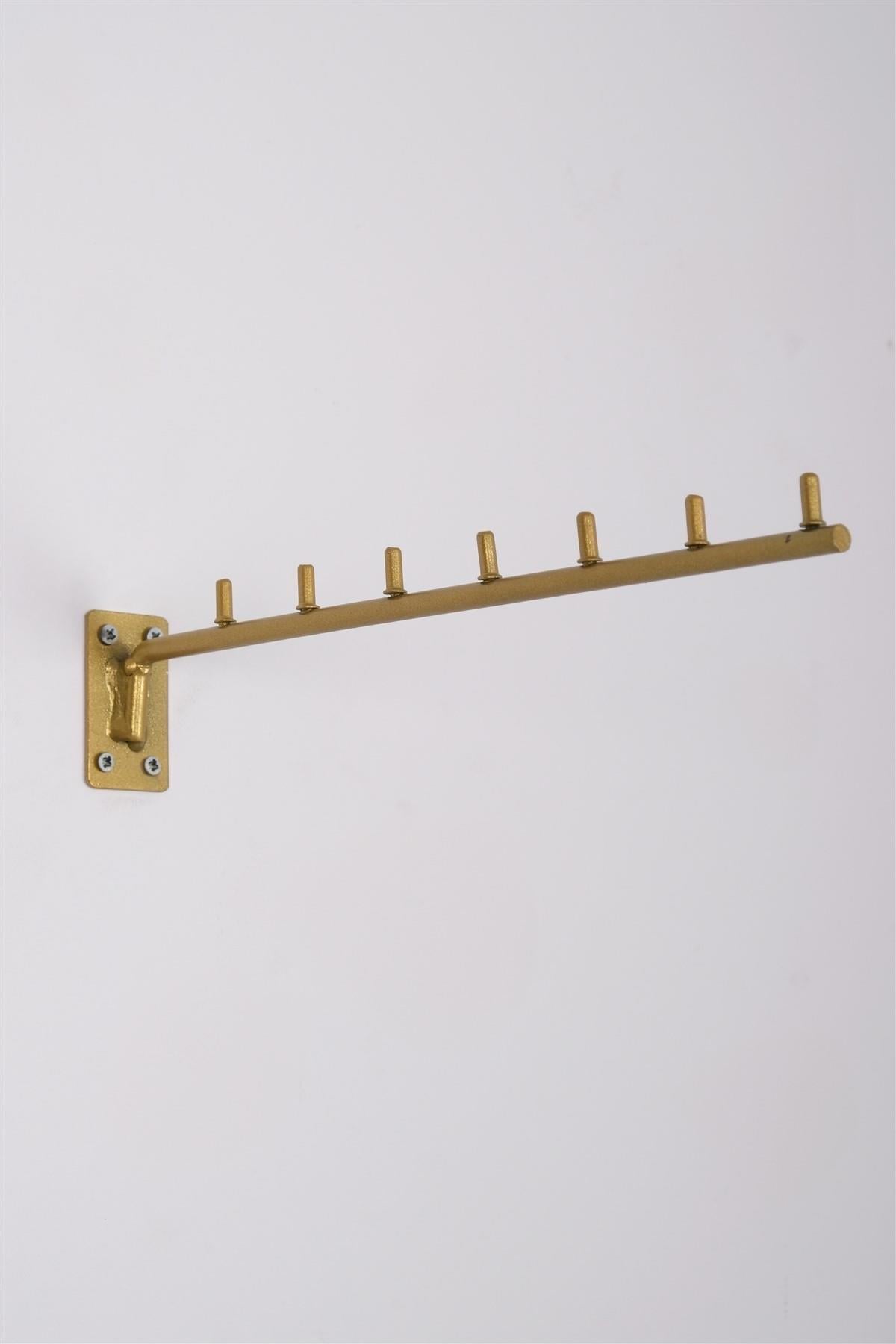 Duvara Monte Düz Gold 8lik Telden Tekstil Askısı Baston