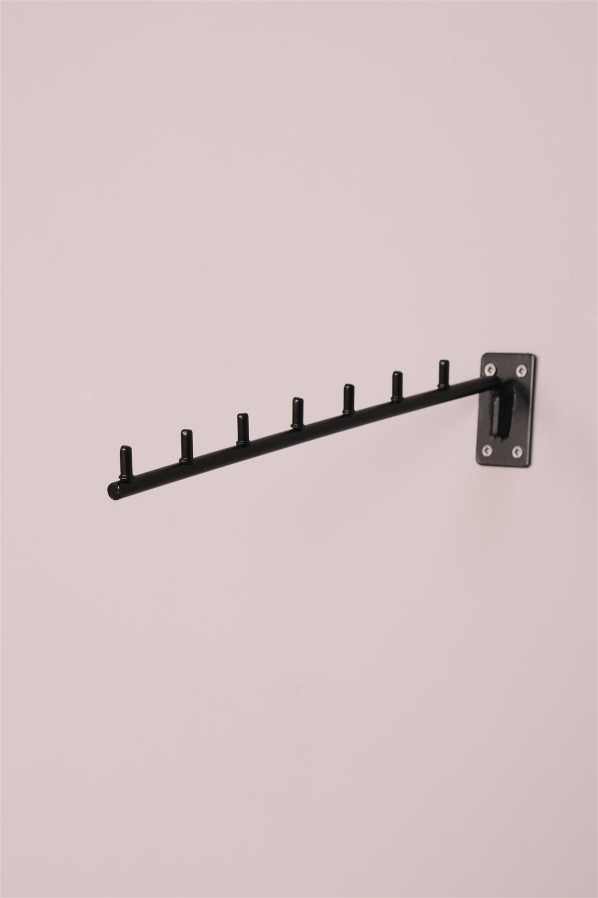 Duvara Monte Eğri Siyah Tel Baston 