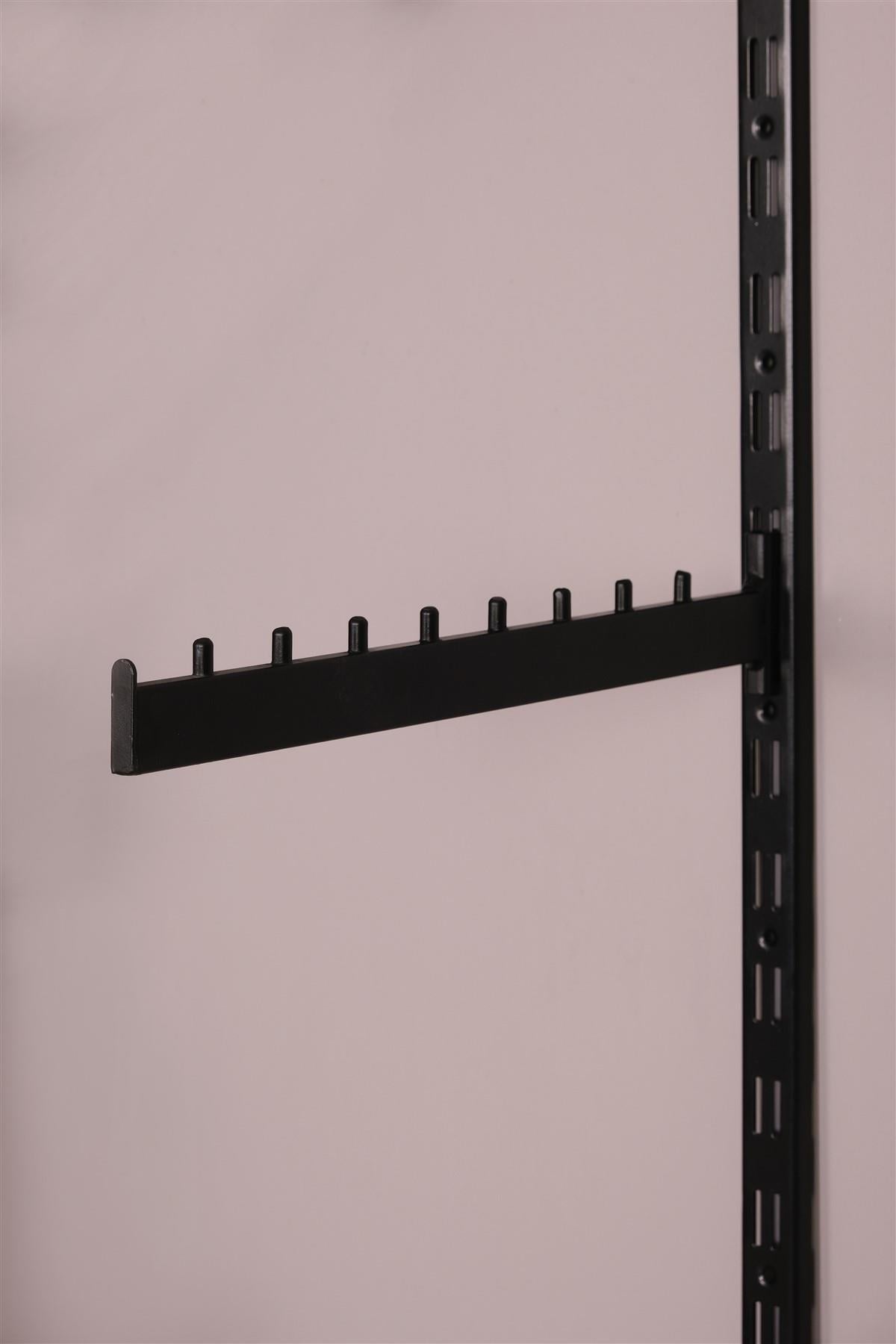 Tırnaklı Düz Pimli Siyah Baston
