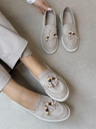 Monarch Püsküllü Bej Loafer
