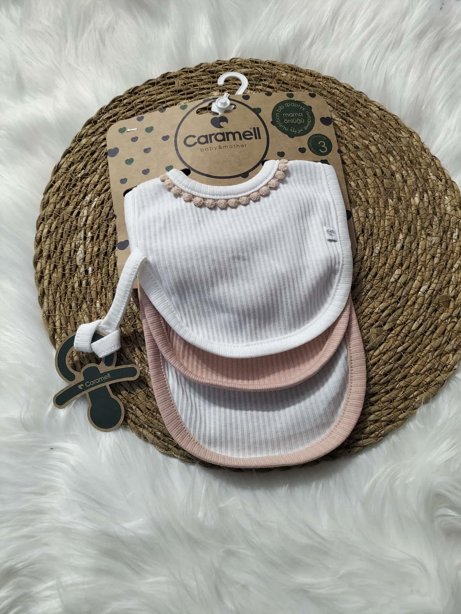  BEBEK CARAMEL BEBE BEYAZ PEMBE ORGANİK PONPONLU