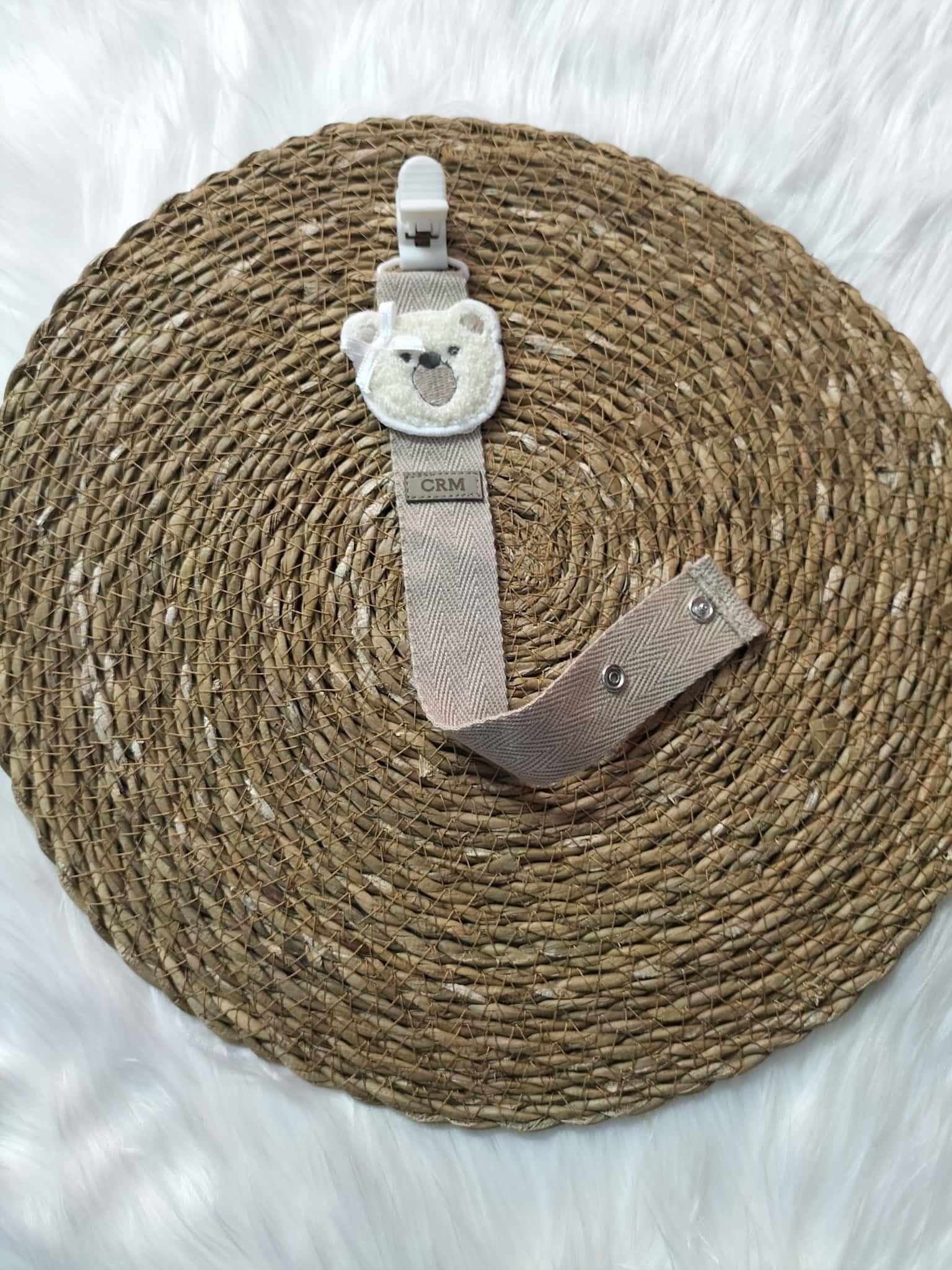  BEBEK KAHVE RENKLİ CARAMEL BEBE AYICIKLI DETAYLI KETEN