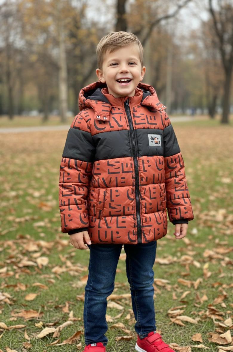 DESENLİ KAHVE RENGİ İÇ KISMI PELUŞ ERKEK ÇOCUK MONT