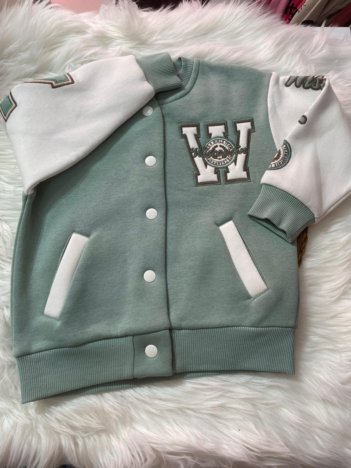 ÇOCUK YEŞİL 3 İPLİK ŞARDONLU KOLEJ CEKET
