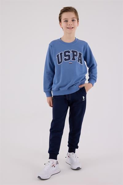 U.S. POLO  ERKEK ÇOCUK İKİLİ MAVİ PENYE TAKIM