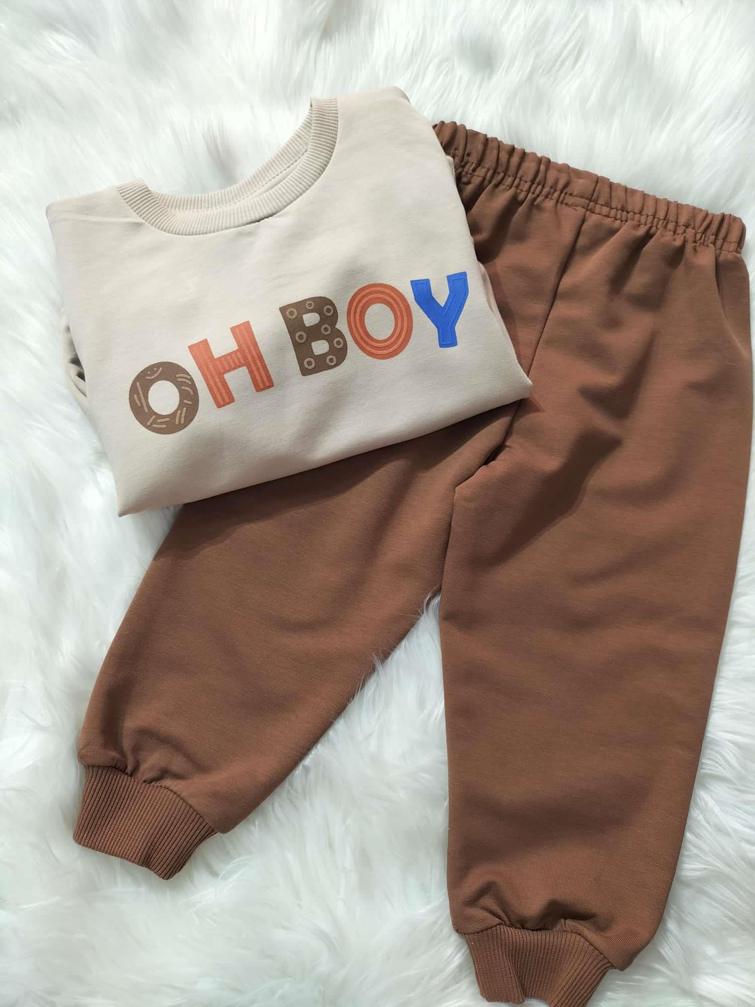  ÇOCUK OH BOY KREM KİREMİT 2'Lİ BEBEK TAKIM