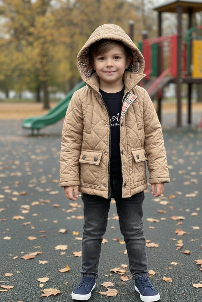  TRENÇKOTLU KOT PANTOLONLU ÜÇLÜ ERKEK ÇOCUK TAKIM