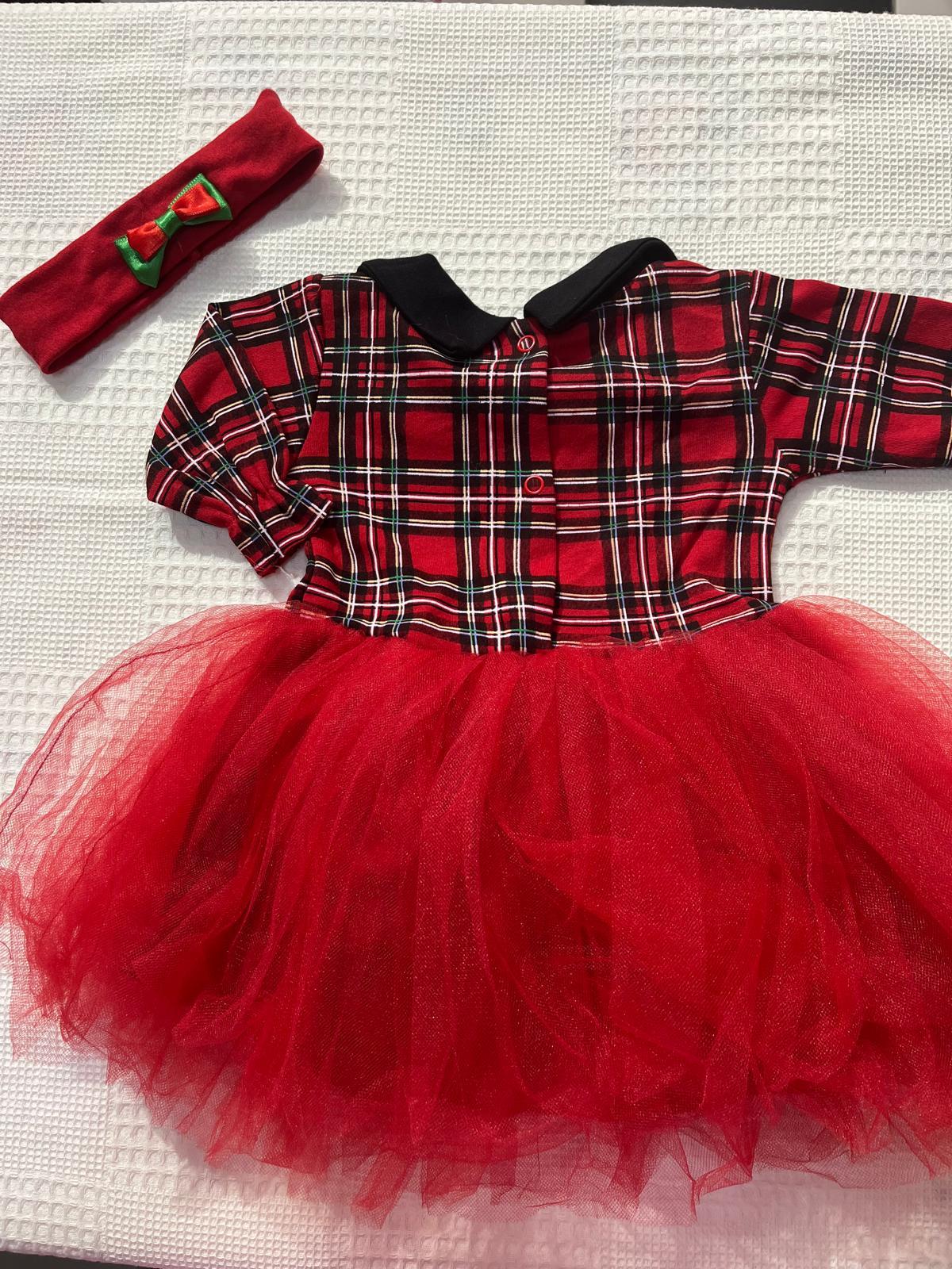  YIKBAŞI KONSEPTLİ EKOSE ETEĞİ TÜL KIZ BEBEK ELBİSE