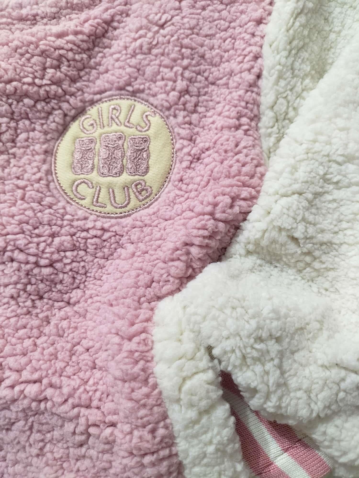 ÇOCUK HARİBO MARKA LİSANSLI PEMBE AYICIK DESENLİ ARKASI PELUŞ KOLEJ CEKET