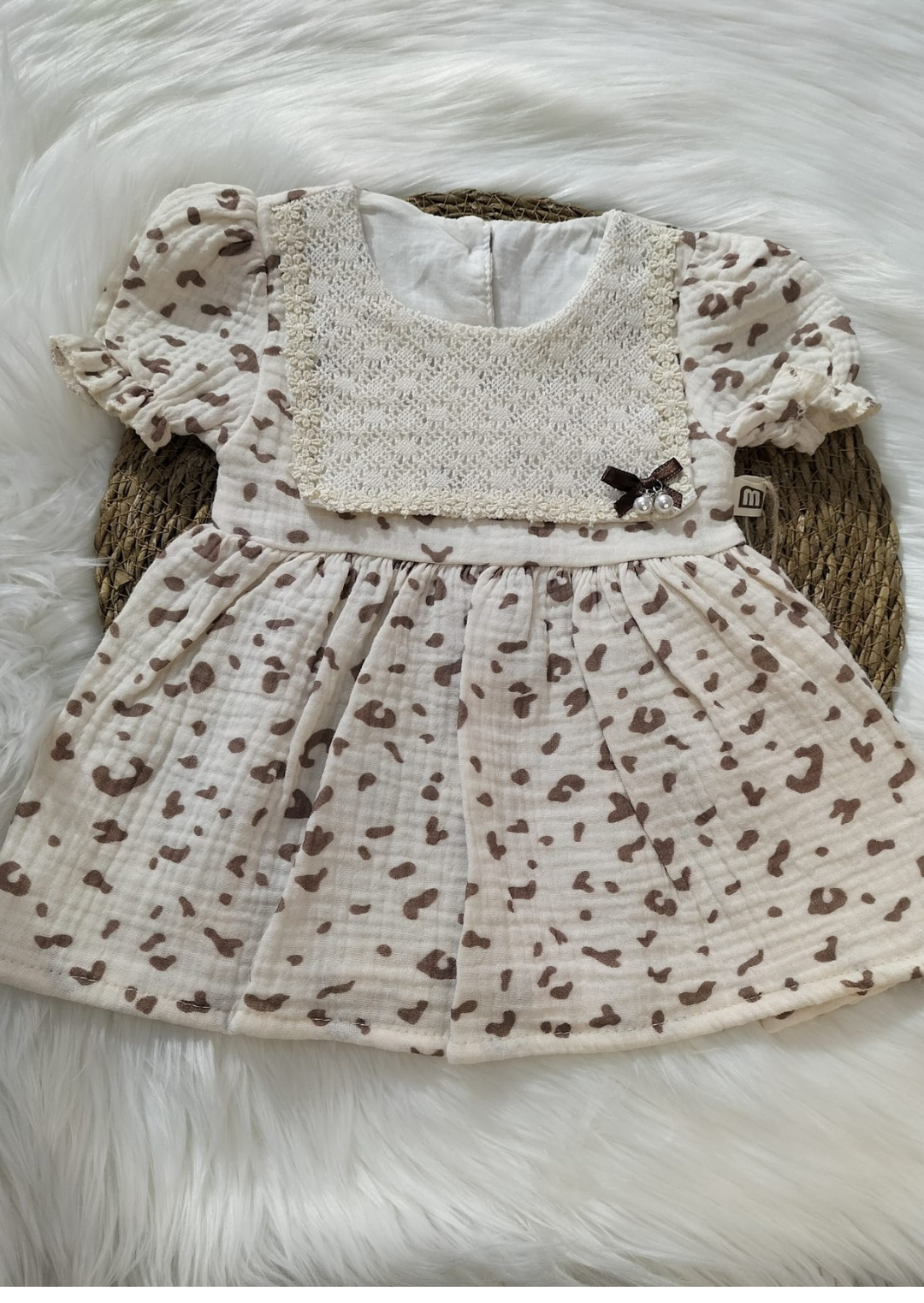 LEOPAR MUSLİN ELBİSE