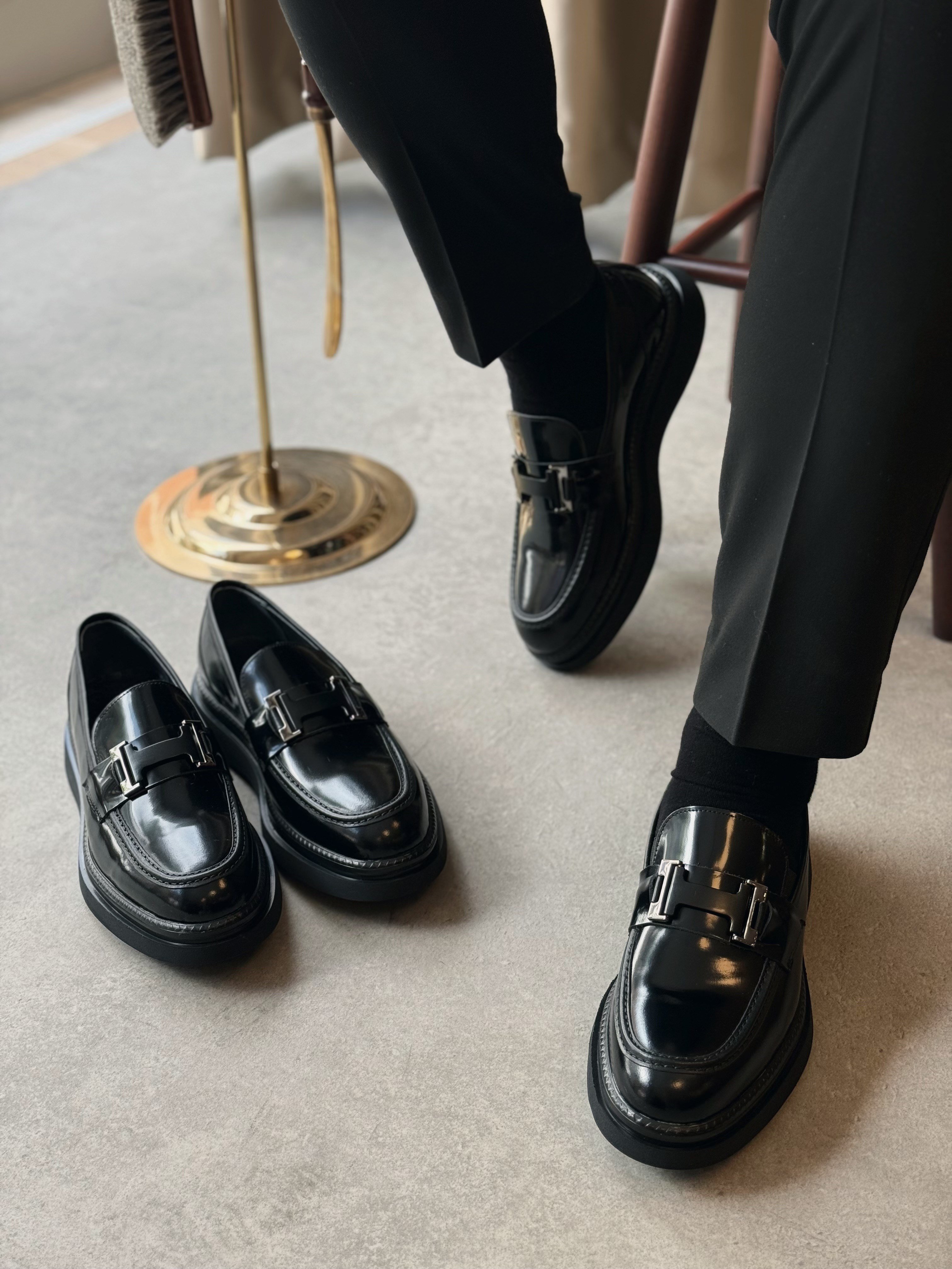 HAKİKİ DERİ İÇİ DIŞI AGAH MODEL CLASS SİYAH LOAFER AYAKKABI