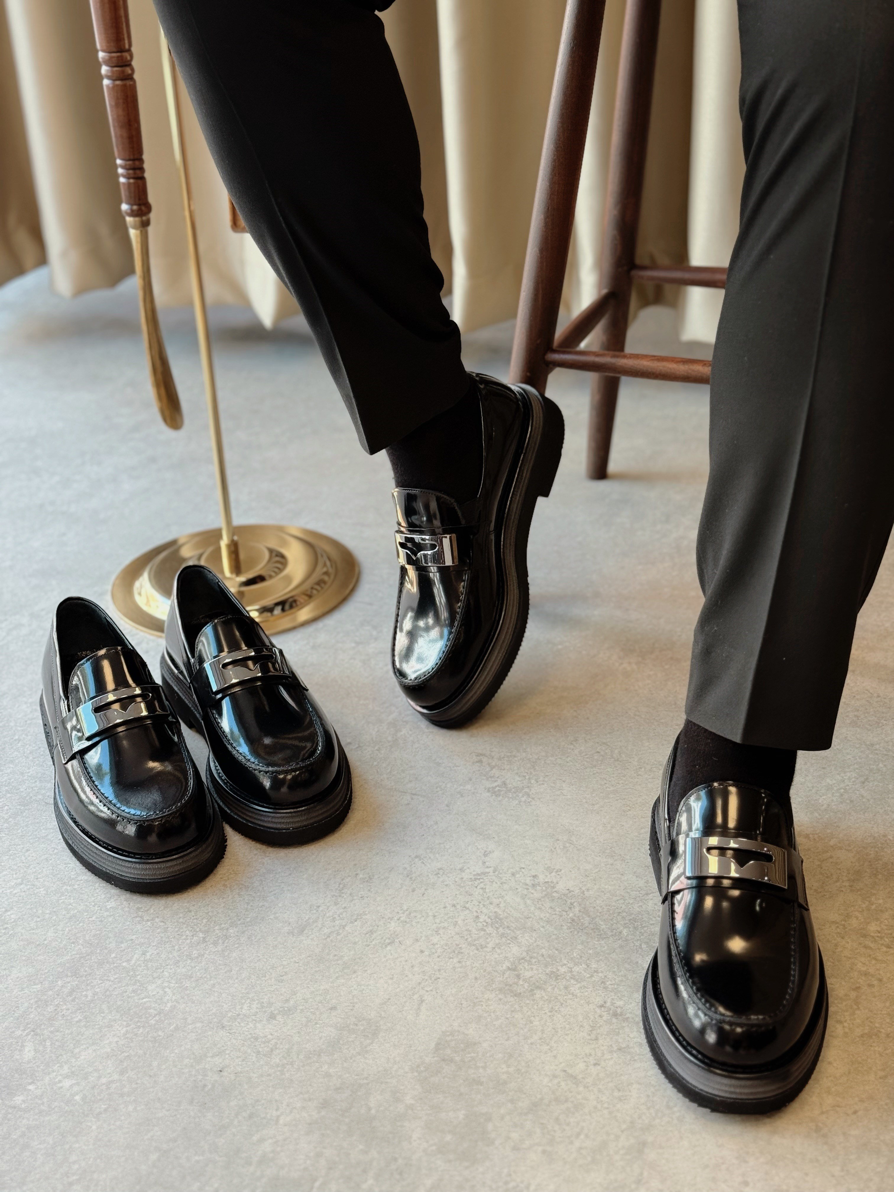 HAKİKİ DERİ İÇİ DIŞI AGAH MODEL REGAL SİYAH LOAFER AYAKKABI