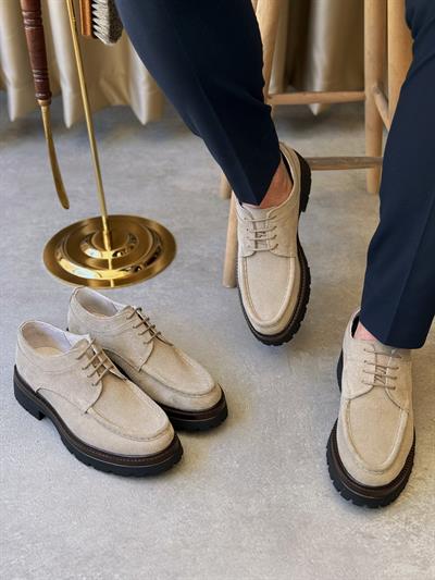 HAKİKİ DERİ İÇİ DIŞI AGAH MODEL MAX BEJ CASUAL  AYAKKABI