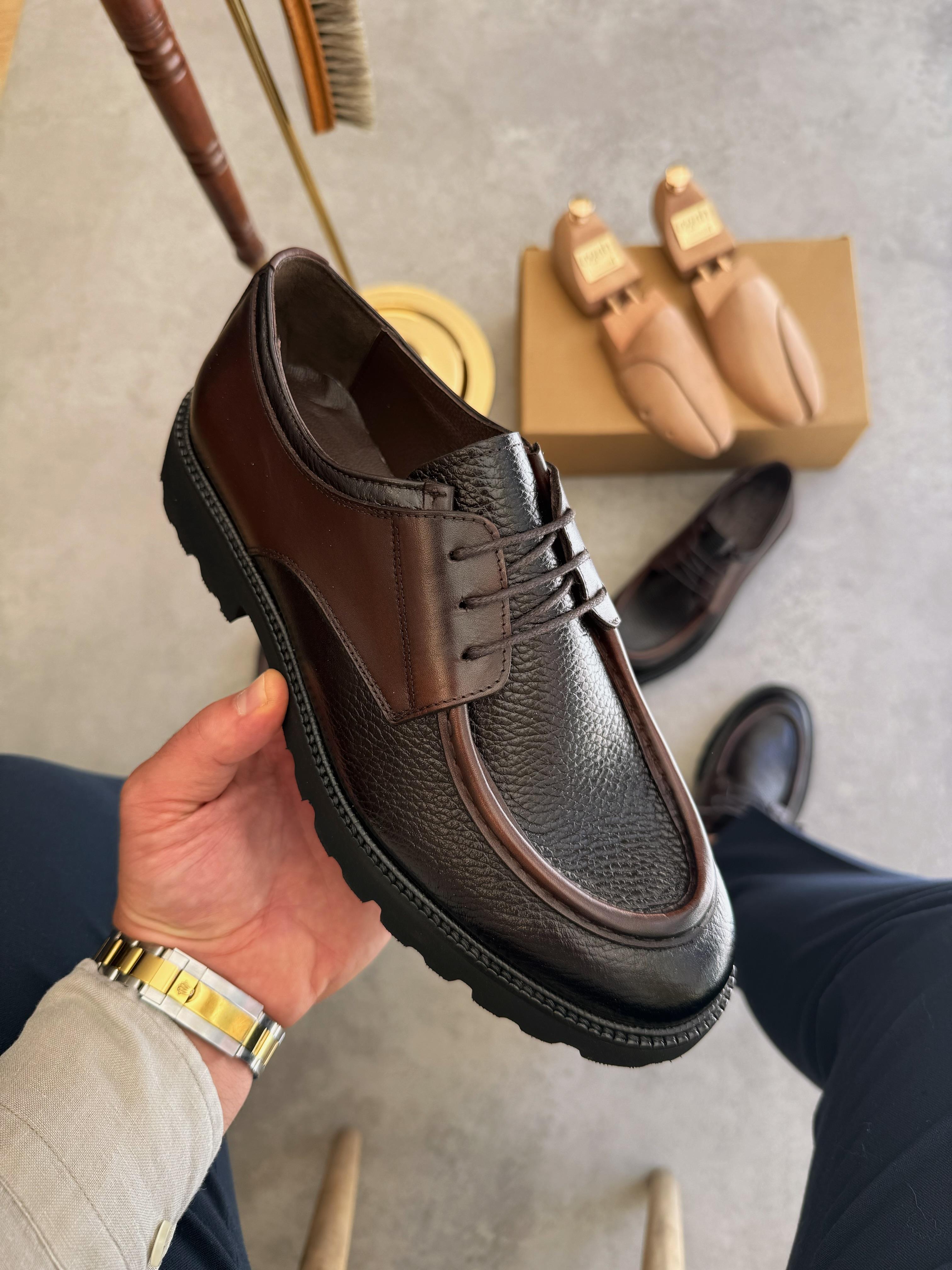 HAKİKİ DERİ İÇİ DIŞI AGAH MODEL ARMANDO ACI KAHVE CASUAL AYAKKABI