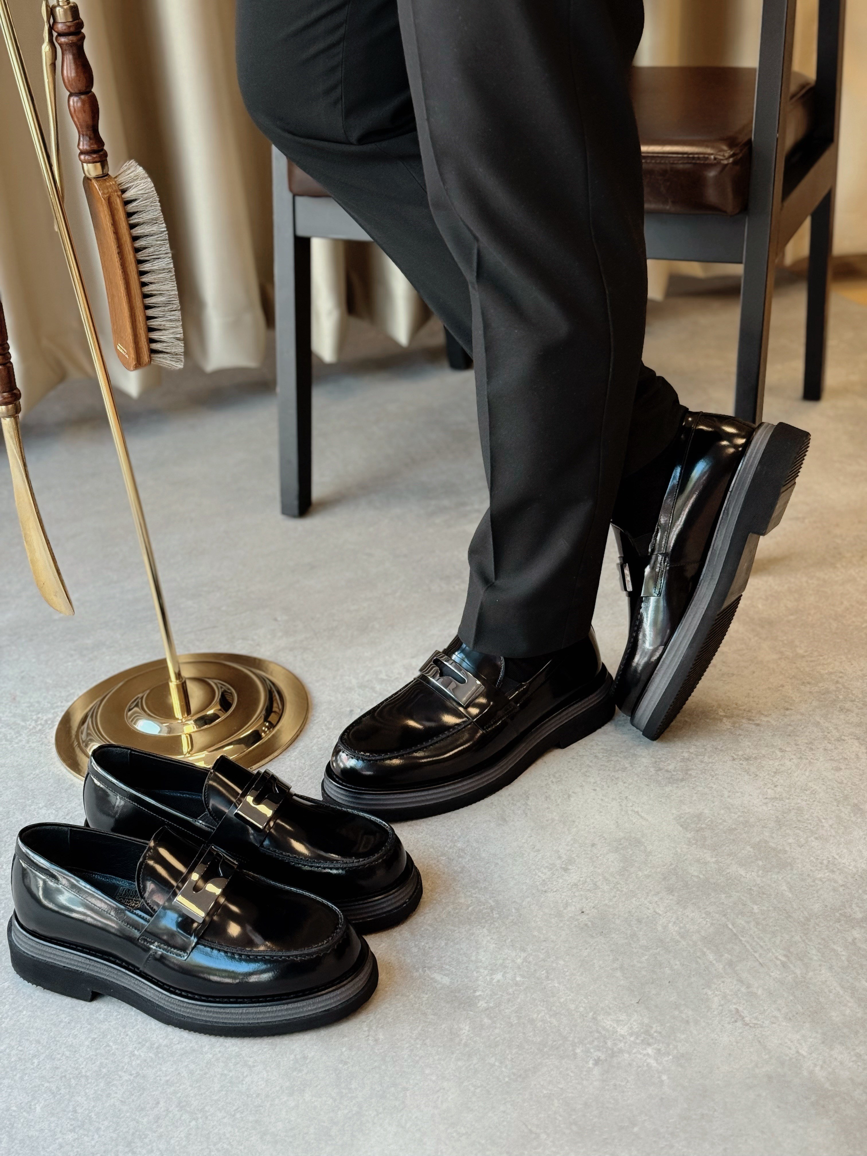 HAKİKİ DERİ İÇİ DIŞI AGAH MODEL REGAL SİYAH LOAFER AYAKKABI