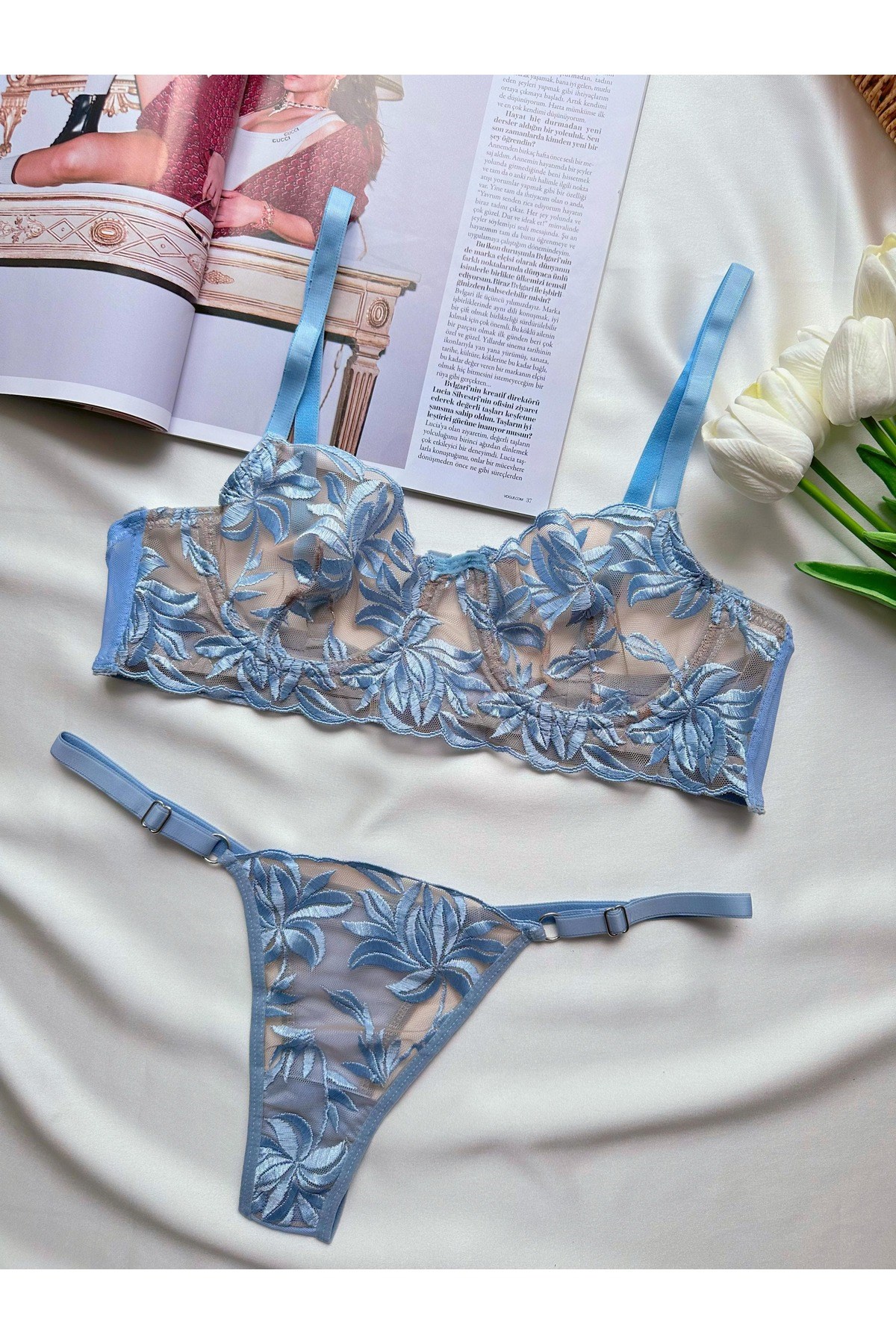 Mona Buz Mavisi Kadın Bralet Takım