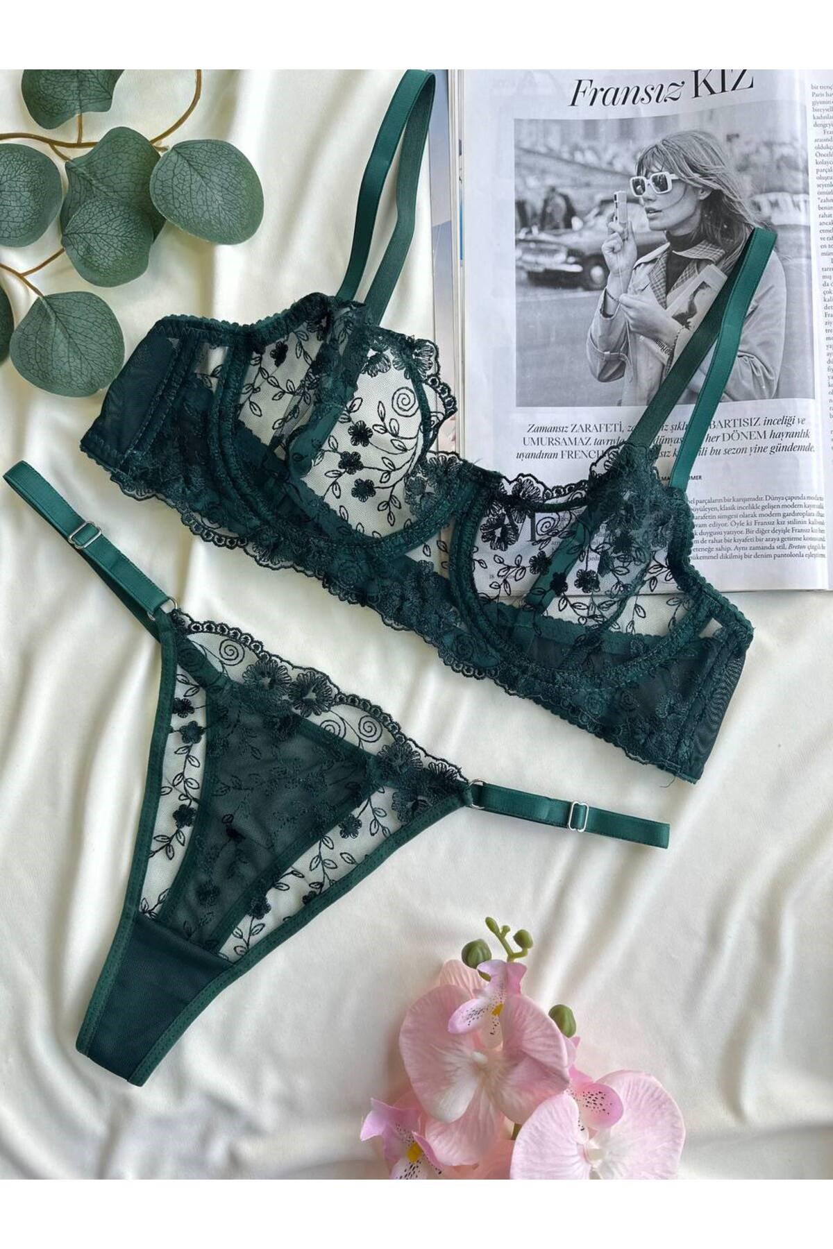 Galadriel Yeşil Kadın Bralet Tanga Takım