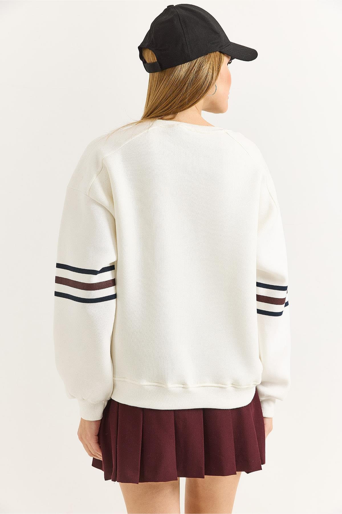 74 Baskılı Bisiklet Yaka Sweat