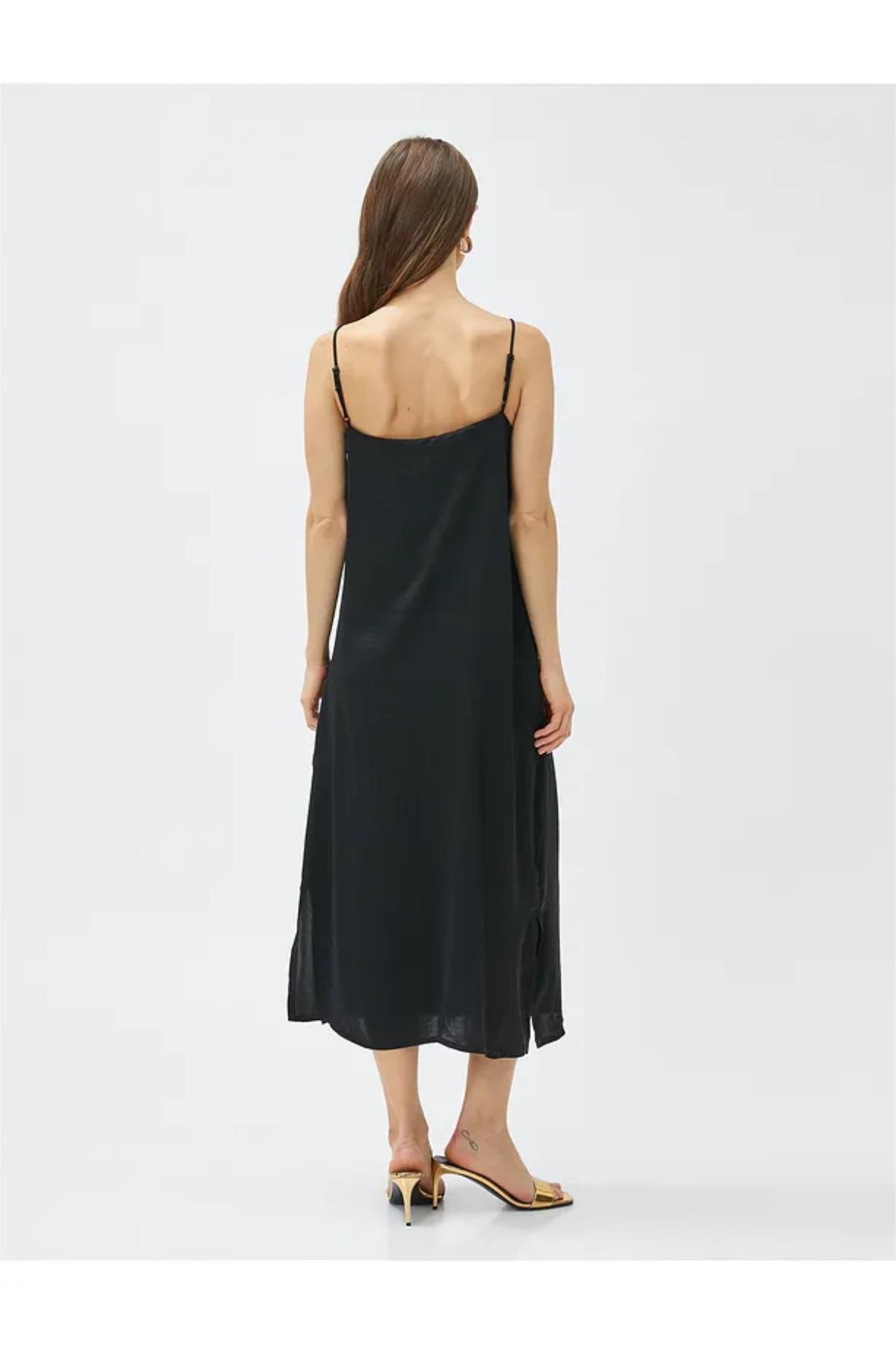 Askı Ayarlı Oversize Müslin Elbise